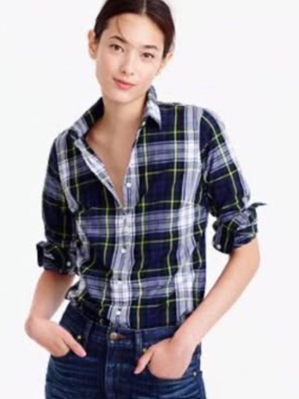 J Crew Plaid Perfect Shirt
